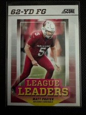 Matt Prater 2024 Score Football League Leaders #LL-MPR 62 YD FG Cardinals