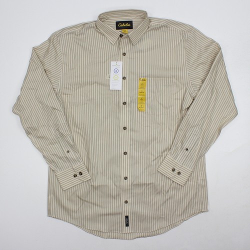 NEW Cabela's Oxford Long Sleeve PTTN L Tall Rivermoss Stripe Button Down Shirt - Picture 2 of 12
