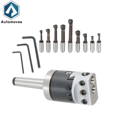 9PCS 1/2'' New Shank Boring Bar Sets Boring Head 2''(7/8-20) With MT2 Shank 3/8-16
