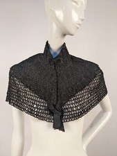 GOTHIC VICTORIAN 19TH C SILK CAPE W HAND DONE SOUTACHE  WOVEN CORDING