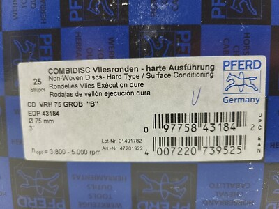 25 Pack Pferd 43184 3'' CombiDisc Non-Woven Disc Hard CD Type | eBay