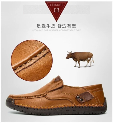 New Womens Men's Leather Handmade Shoes Loafers Breathable Slip On Driving Boots - Bild 19 von 27