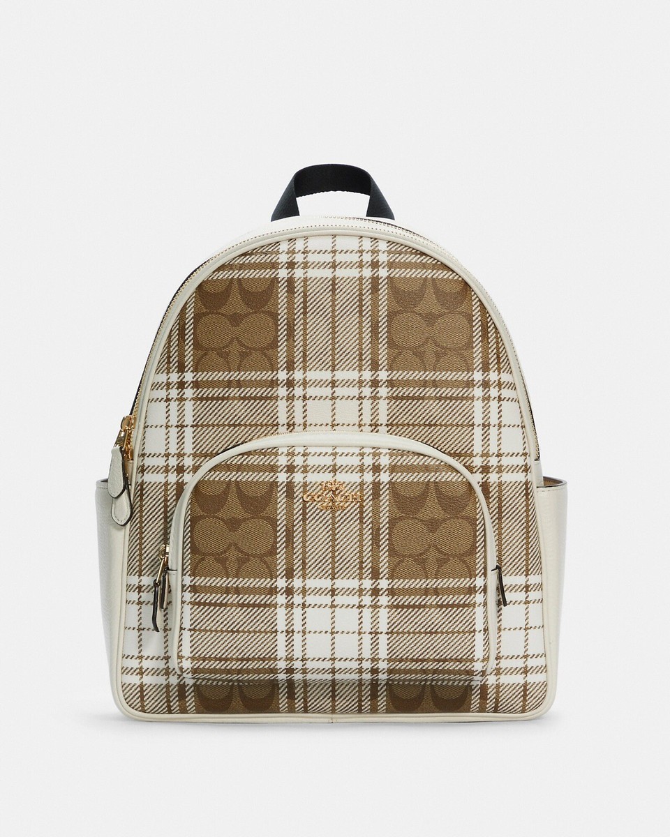 Coach Court Backpack In Signature Canvas With Hunting Fishing