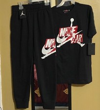 New boys Nike air Jordan mashup T-shirt sz Lsweatpan sz M OUTFIT SET 2 pieces