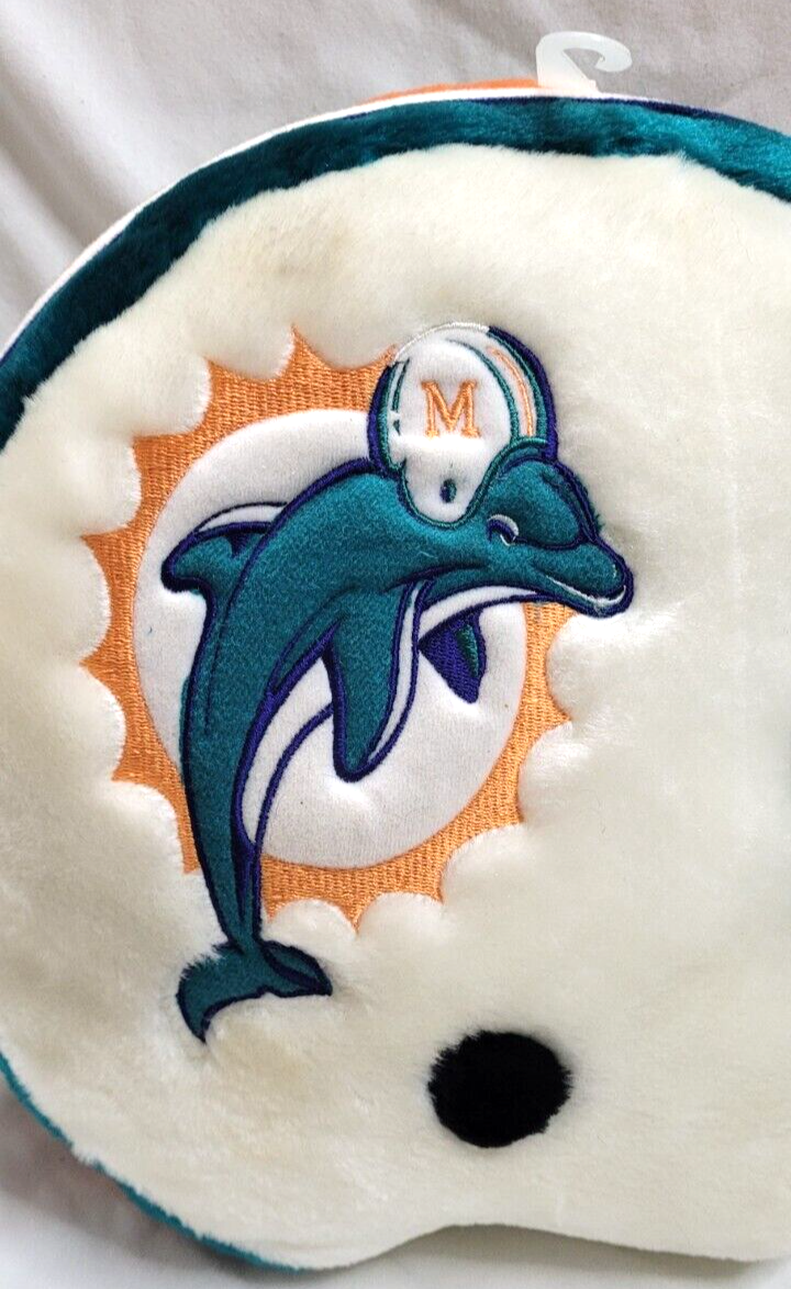 NFL Miami Dolphins Football Helmet Shaped Soft Plush Pillow  display picture 3