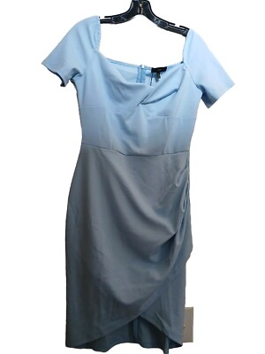 light blue pencil dress Veronica Beard Kura Velvet Dress