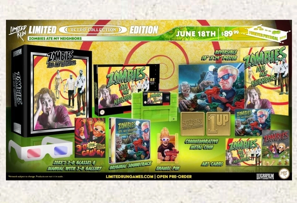 Zombies Ate My Neighbors Premium Edition SNES Translucent Green Limited Run Game - Image 2 of 2