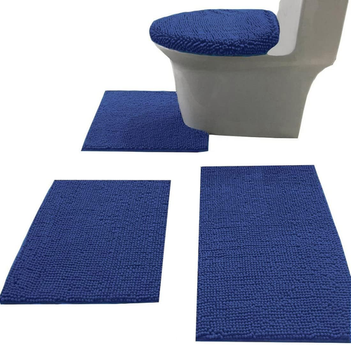 Bath Rug Set Combo 4 Piece with Toilet Lid Cover, Soft Shaggy Bath Rug Set 3 Pie - Picture 4 of 7