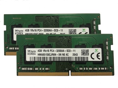 8GB KIT2 x 4GB DDR4 3200MHz PC4-25600 1.2V 1R x 16 SODIMM Laptop RAM Memory M...