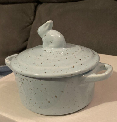 Blue Bunny Mini Casserole Dish-The Bakeshop by Masterclass-4'' D-2''H-New w/o Tags