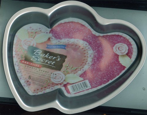 Double Heart Pan - Baker's Secret Non-Stick Cake Pan with Insert - NEW - 第 1/2 張圖片
