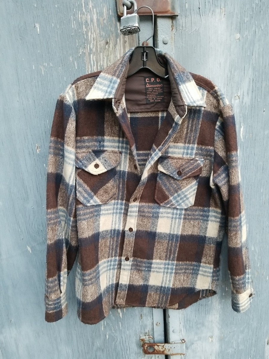 C.P.O. Alexander's Vintage 80s Flannel Jacket Men's M Thick Lined