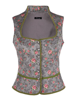 Traditional blouse women's bodice blouse corset Leonie gray size 34-46