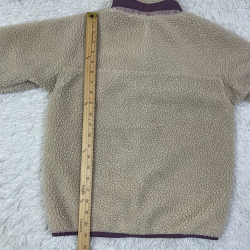 Patagonia Jacket Girls Medium 10 Beige Retro X Fleece Full Zip 1/4" Pile Pockets - Picture 13 of 15