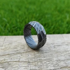 Handmade Damascus Steel Twist Pattern -- -- Fashion Ring for Men