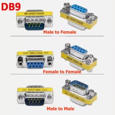 RS-232 DB9 9 Pin Male Female F-F/M-M Serial Cable Gender Changer Coupler Adapter