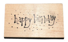 Inky Antics Happy Birthdat with Confetti Words Writing Wooden Rubber Stamp