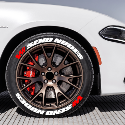 SEND NUDES Tire Lettering Permanent Sticker 1.06 Wheel 15-22 Letters 8 Kits - Foto 7