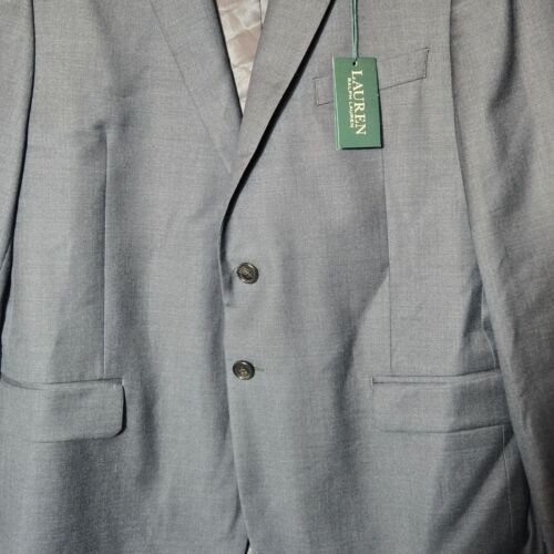 Ralph Lauren Big Boys Wool Suit Jacket 20R Grey Single Breasted Dressy Academia - Picture 3 of 12