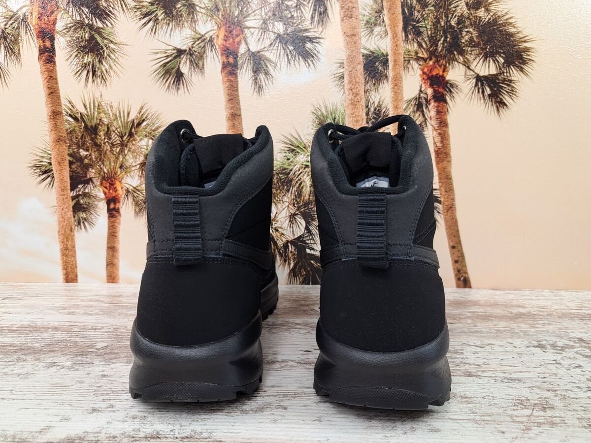 Nike ManoaDome Triple Black Mid Boots Comfort 844358 003 Nike ManoaDome Triple Black Mid Boots Comfort 844358 003
