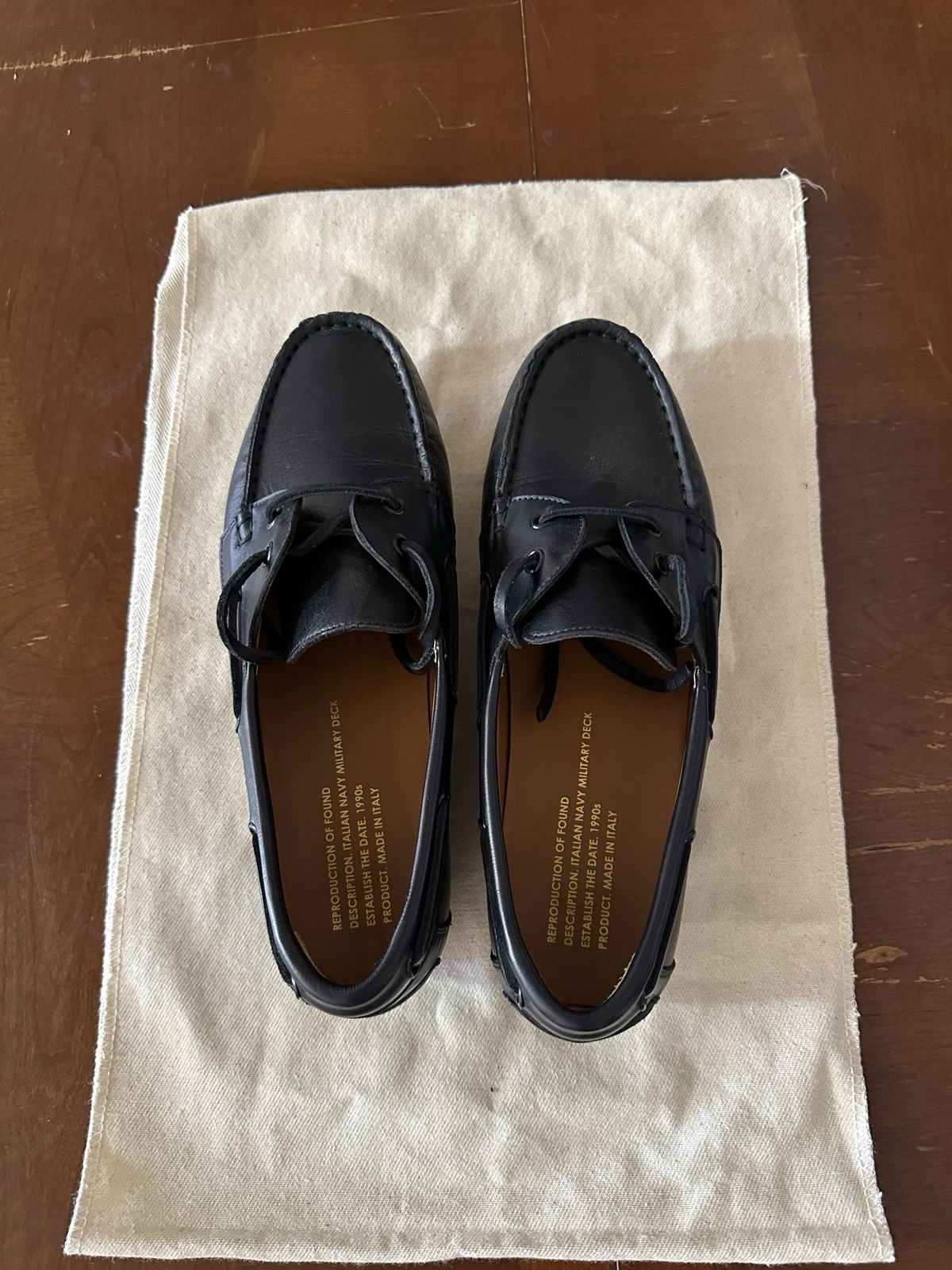 Reproduction of Found Italian Military Navy Deck Shoes Leather 41 US 8