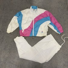 Vintage USA Olympic Windbreaker Track Suit JC Penney Brand White Purple Teal M