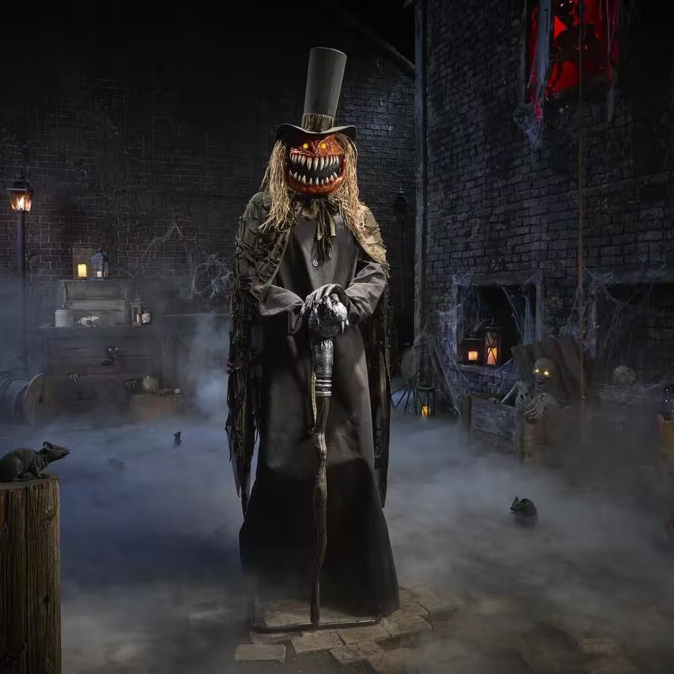 7 Ft Grave & Bones Animated LED Guardian of the Gourds Halloween ...