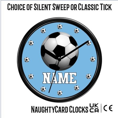Personalisierte Fußball Wanduhr Mann Stadt Fußball Geschenk Schlafzimmer leise oder tickend