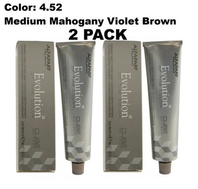 2 PACK Alfaparf Evolution of the Color Permanent 4.52 Medium Mahogany Violet Brn