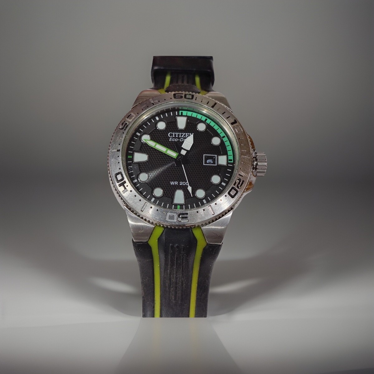 E168-S080100 CITIZEN ECO-DRIVE BLACK DIAL MEN WATCH C2-28 | eBay