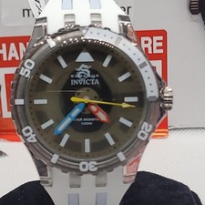 490 Invicta Subaqua Chromamode 44mm Quartz Analog Gray Dial White Silicone Strap