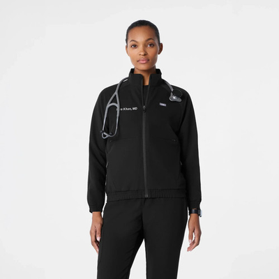 #ad #ad NEW FIGS Womens Sydney Scrub Jacket Black $49.99