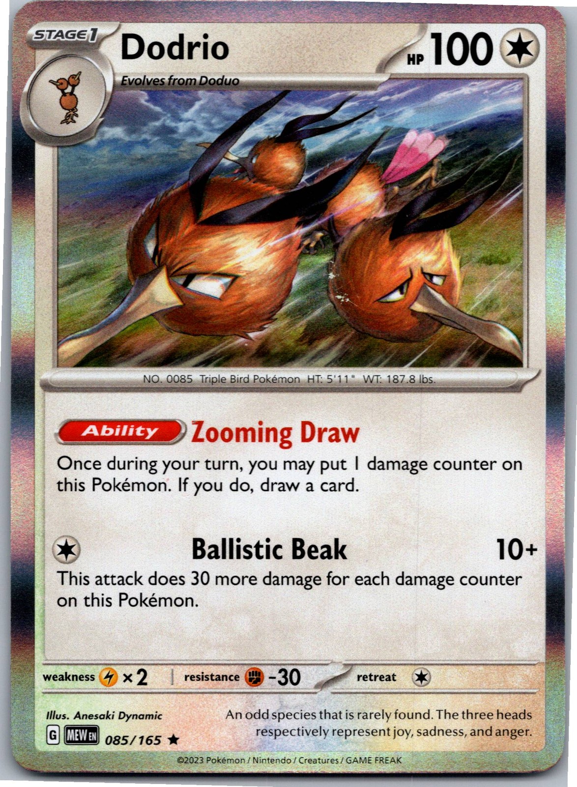 Dodrio - SV: Scarlet & Violet 151 085/165 - Rare - NM Pokémon TCG