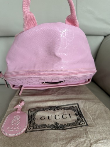 Auténtica Mini Mochila y Etiqueta de Peluche Gucci Niños GG Caramelo Rosa Claro Niñas Niños - Imagen 4 de 17