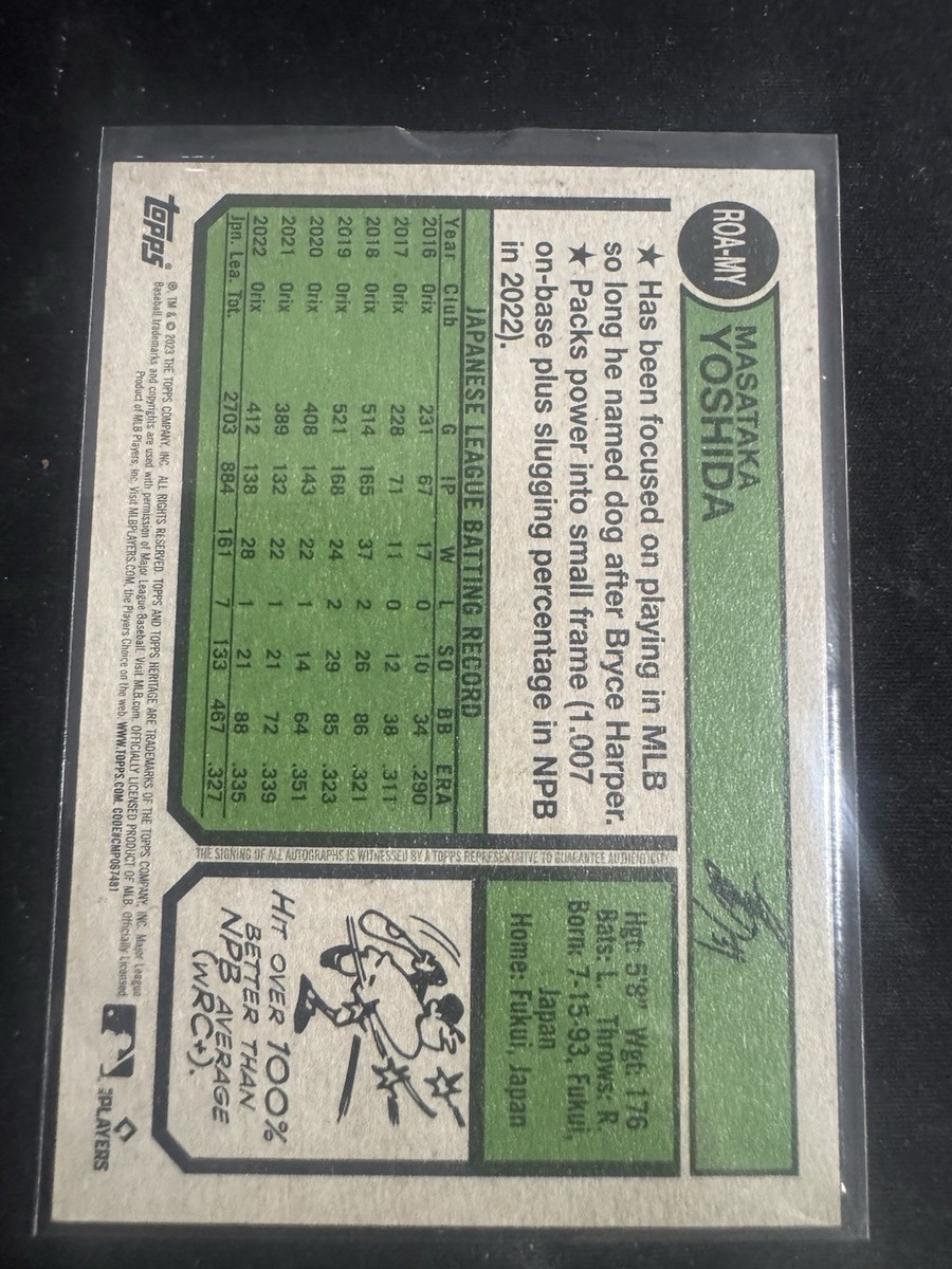 2023 Topps Heritage High Number Real One Masataka Yoshida