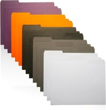 Colored File Folders 15-Pack 5 Assorted Colors Letter Size, 1/3-Cut Tabs