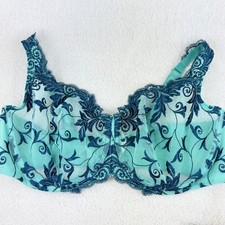 Soma Sensuous Lace Unlined Bra 38D Teal Green...