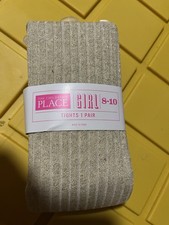 The Children's Place Girls Gold Textured Tights Size 8-10 1 Pair