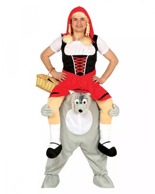 Rotkäppchen auf Wolf Carry Me Kostüm für Fasching