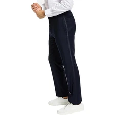 Alfani Mens Navy Diamond Grid Flat Front Tuxedo Suit Pants 30/30 BHFO 4825