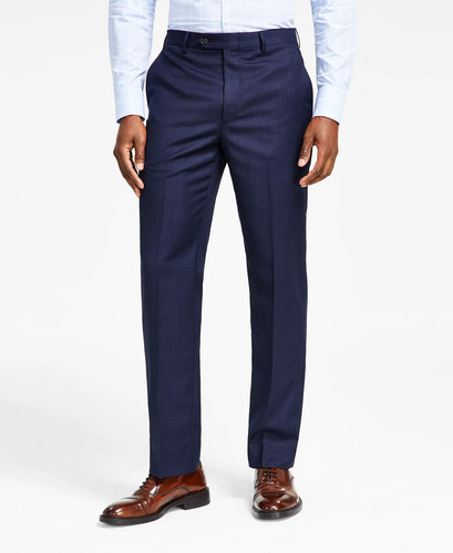 Lauren Ralph Lauren Mens Classic fit Dress Pants 32 / 32 Blue Plaid Stretch