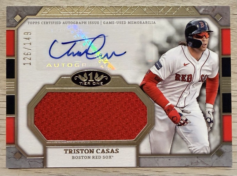 2024 Topps Tier One Jumbo Relics Triston Casas #AT1JR-TC Patch Auto /50