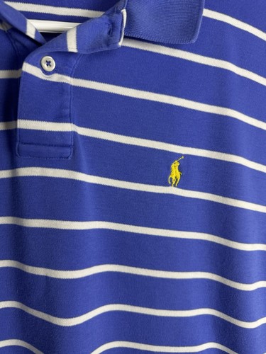 Polo Ralph Lauren Short Sleeve Striped Shirt Blue White Men’s XL Cotton Preppy - Picture 7 of 8