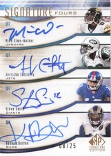 2009 SP Signature Keenan Burton Steve Smith Cotchery Walker Signature Fours /25