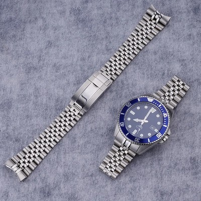 For Casio MDV-106 22mm Watch Band Steel Silver Solid Curved End