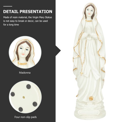 Virgin Mary Statue Outdoor Catholic Gifts for Office Mother White - Picture 10 of 12