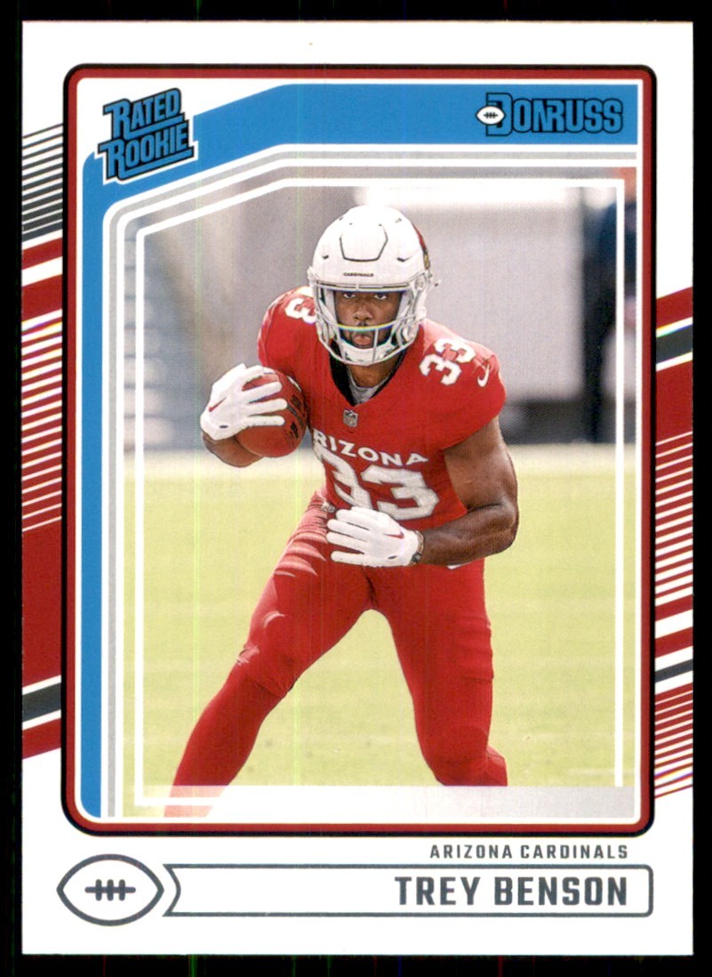 2024 Donruss rated Rookies Trey Benson Rookie Arizona Cardinals #326