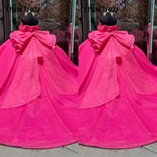 Sparkling Bow for Quinceanera Dress Rose Pink Sweet 15 16 Party Custom Color