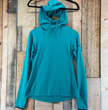 NIKE PRO Dri-Fit Lightweight Pullover Hoodie Shirt Womens Size Medium Thumb Teal