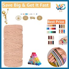 Natural Cotton Macrame Cord 3mm x 109yds Red for Crafts  Decor